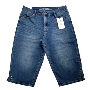 NWT Gloria Vandrbilt Skimmer Capri Grandmacore Effortless Vaca Denim Size 14